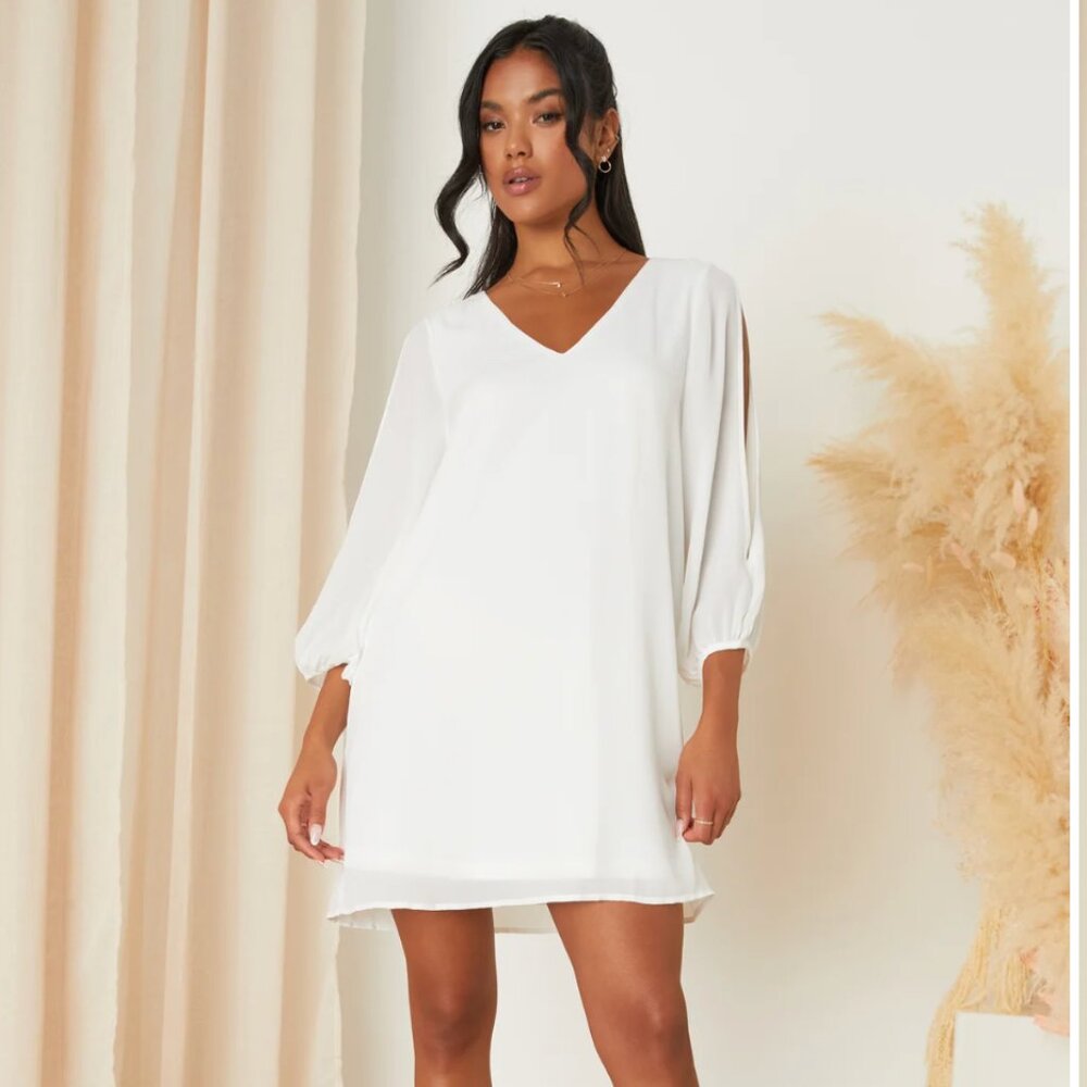 Shifting Dears Ivory Long Sleeve Dress
